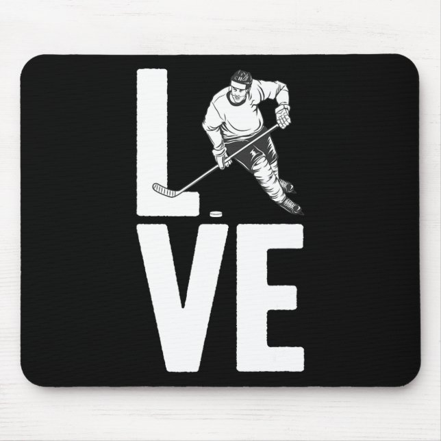 Fun Ice Hockey Art For Men Women Sport Ice Hockey  Mouse Mat (Front)