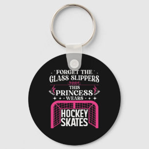 Fun Ice Hockey Art For Women Girls Ice Hockey Play Key Ring