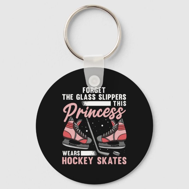 Fun Ice Hockey Art For Women Girls Ice Hockey Play Key Ring (Front)