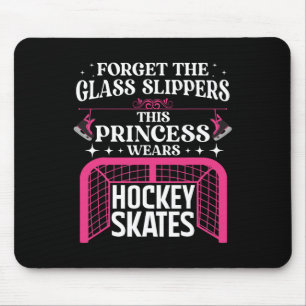 Fun Ice Hockey Art For Women Girls Ice Hockey Play Mouse Mat