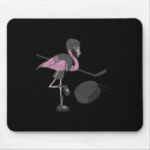 Fun Ice Hockey - Flamingo Hockey Player  Mouse Mat
