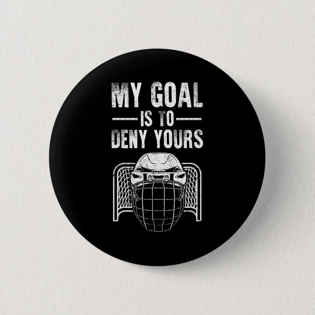 Fun Ice Hockey Goalie Design Kids Men Women Hockey 6 Cm Round Badge (Front)