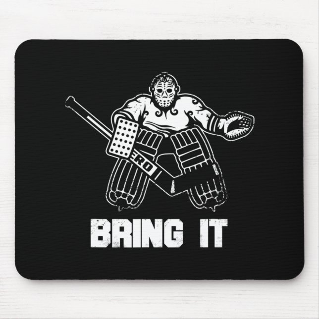 Fun Ice Hockey Player Gift Goalie Apparel Graphic  Mouse Mat (Front)