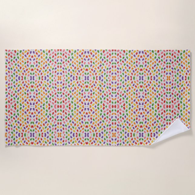 Fun Ice Pop Mosaic Beach Towel (Front)