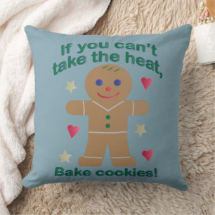 Fun "If You Can't Take the Heat" Gingerbread Man Cushion