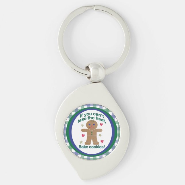 Fun "If You Can't Take the Heat" Gingerbread Man Key Ring (Front)