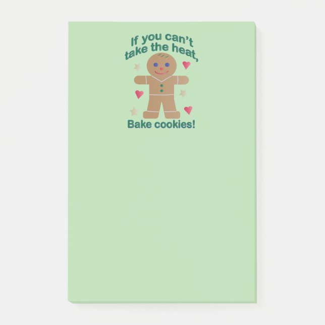 Fun "If You Can't Take the Heat" Gingerbread Man Post-it Notes (Front)