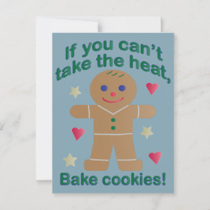 Fun "If You Can't Take the Heat" Gingerbread Man Postcard