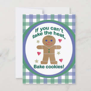 Fun "If You Can't Take the Heat" Gingerbread Man Postcard