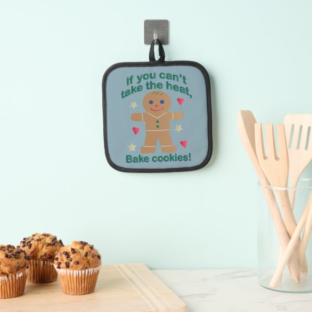 Fun "If You Can't Take the Heat" Gingerbread Man Pot Holder (Insitu(Hanging))