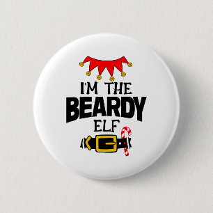 Fun Im The Beardy Elf Costumes Christmas Family Ma 6 Cm Round Badge