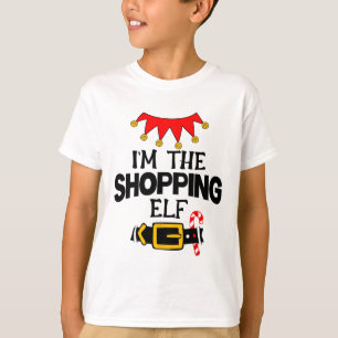 Fun Im The Shopping Elf Costumes Christmas Family T-Shirt