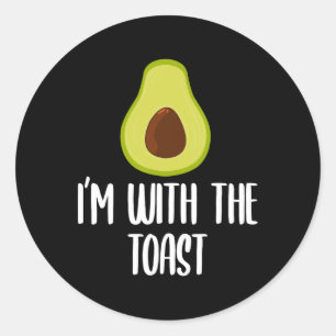 Fun I'm With The Toast Avocado Halloween Couples C Classic Round Sticker