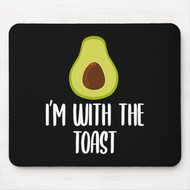 Fun I'm With The Toast Avocado Halloween Couples C Mouse Mat (Front)