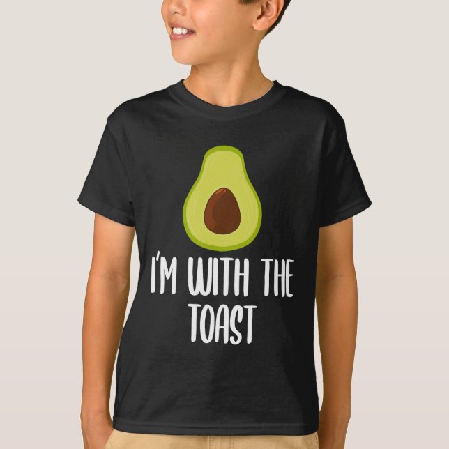 Fun I'm With The Toast Avocado Halloween Couples C T-Shirt (Front)