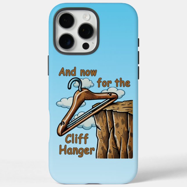 Fun Image of Cliff Hanger with Playful Wordplay Case-Mate iPhone Case (Back)