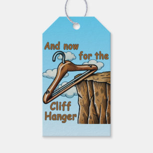 Fun Image of Cliff Hanger with Playful Wordplay Gift Tags