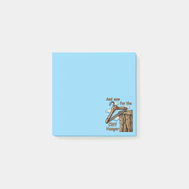 Fun Image of Cliff Hanger with Playful Wordplay Post-it Notes (Front)