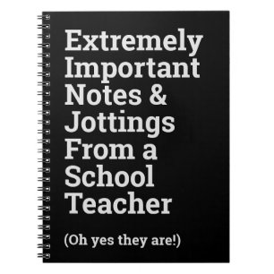 Fun Important School Teacher Notebook
