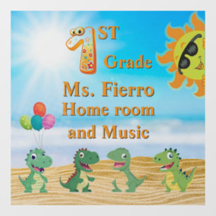 Fun in 1st Grade School Room Window Cling