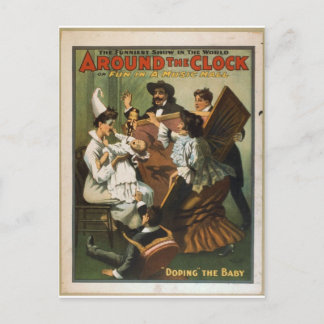 Fun in a music hall postcard
