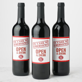 Fun In Case Of Emergency Wine Labels! Wine Label