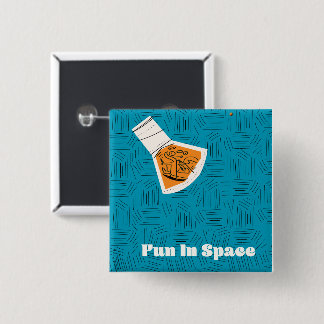 Fun in Space Vintage space poster 15 Cm Square Badge