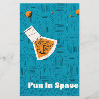 Fun in Space Vintage space poster Stationery