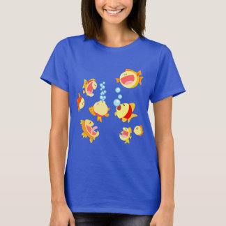 Fun in The Fish Tank cartoon women T-Shirt