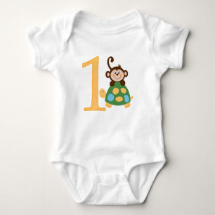 Fun in the Jungle Monkey Turtle 1st Birthday Shirt