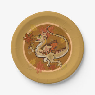 Fun in the Leaves Dragon Paper Plate