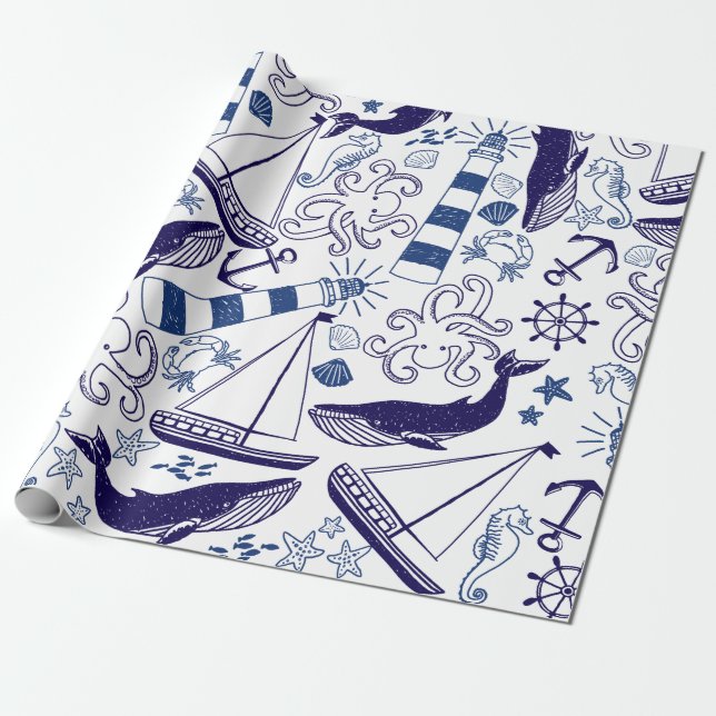 Fun in the Sea Wrapping Paper (Unrolled)