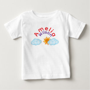 Fun in the Sky Rainbow Name Cloud Sun Baby T-Shirt