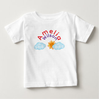 Fun in the Sky Rainbow Name Cloud Sun Baby T-Shirt
