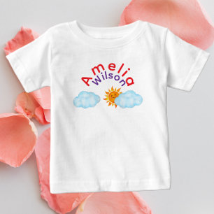 Fun in the Sky Rainbow Name Cloud Sun  Baby T-Shirt