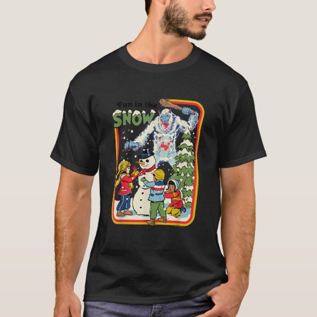 Fun in the Snow Yeti Retro Dark Humor  T-Shirt (Front)