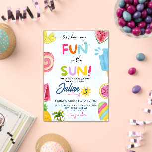 fun in the sun acrylic invitations