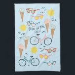 Fun in the sun bikes ice cream kitchen towel<br><div class="desc">Decorate your kitchen with this fun in the sun dish towel. Makes a great housewarming or wedding gift! 
You can customise it and add text too.
Check my shop for lots more colours and patterns!</div>