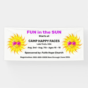 Fun in the Sun Cool Sun Wearing Sunglasses Banner