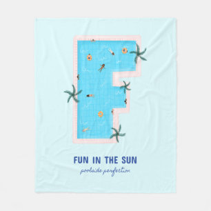 Fun in the Sun F-Shaped Pool Fleece Blanket