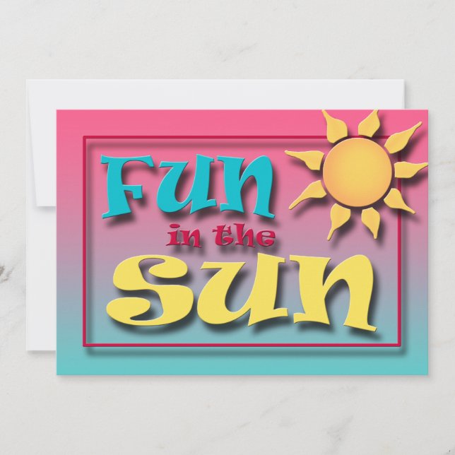 Fun in the Sun Summer Party invitations (Front)