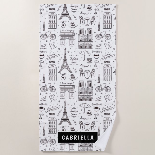 Fun in the Sun Travel Paris Beach Beach Towel (Front)