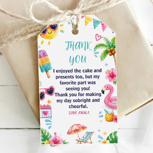 Fun In The Sun Tropical Beach Birthday Party Gift Tags