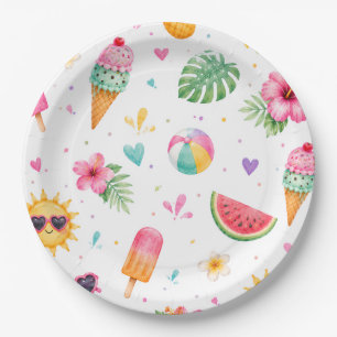 Fun in the Sun Tropical Summer Birthday Paper Plate
