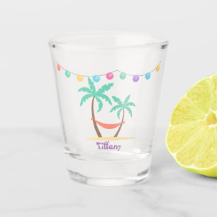 Fun in the tropics palm trees shot glass