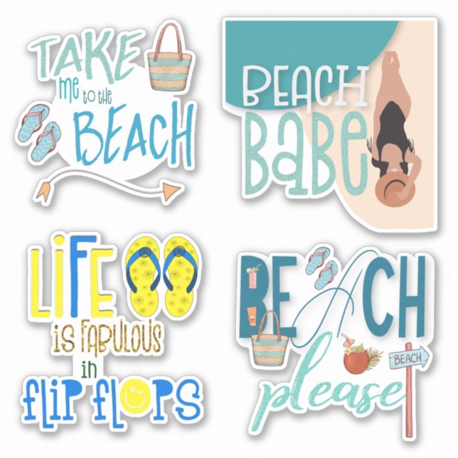 Fun Individual Beach Quotes Quirky Typography (Front)