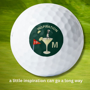 Fun Inspirational 19th Hole Cocktail Monogram Golf Balls