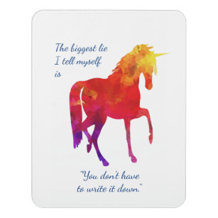 Fun Inspirational Quote Rainbow Coloured Unicorn Door Sign