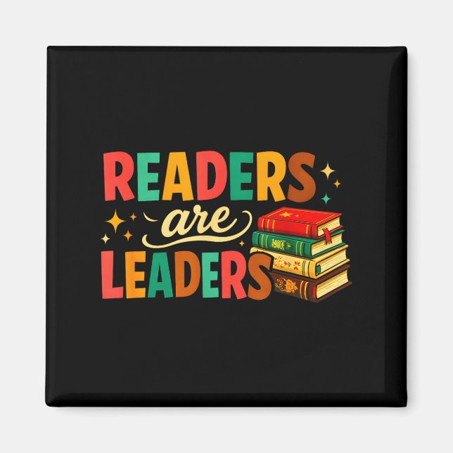 Fun inspiring readers are leaders book lovers magnet (Front)