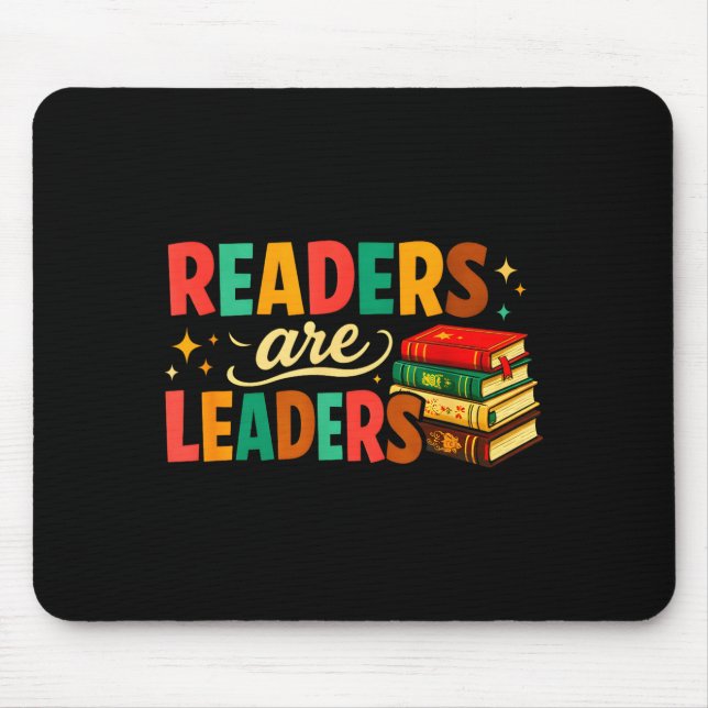 Fun inspiring readers are leaders book lovers mouse mat (Front)
